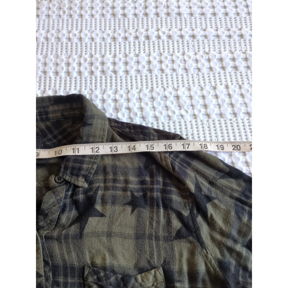 Rails Hunter Olive Jet Stars Flannel Sz Large Button Up Green Black Long Sleeve - Picture 7 of 10